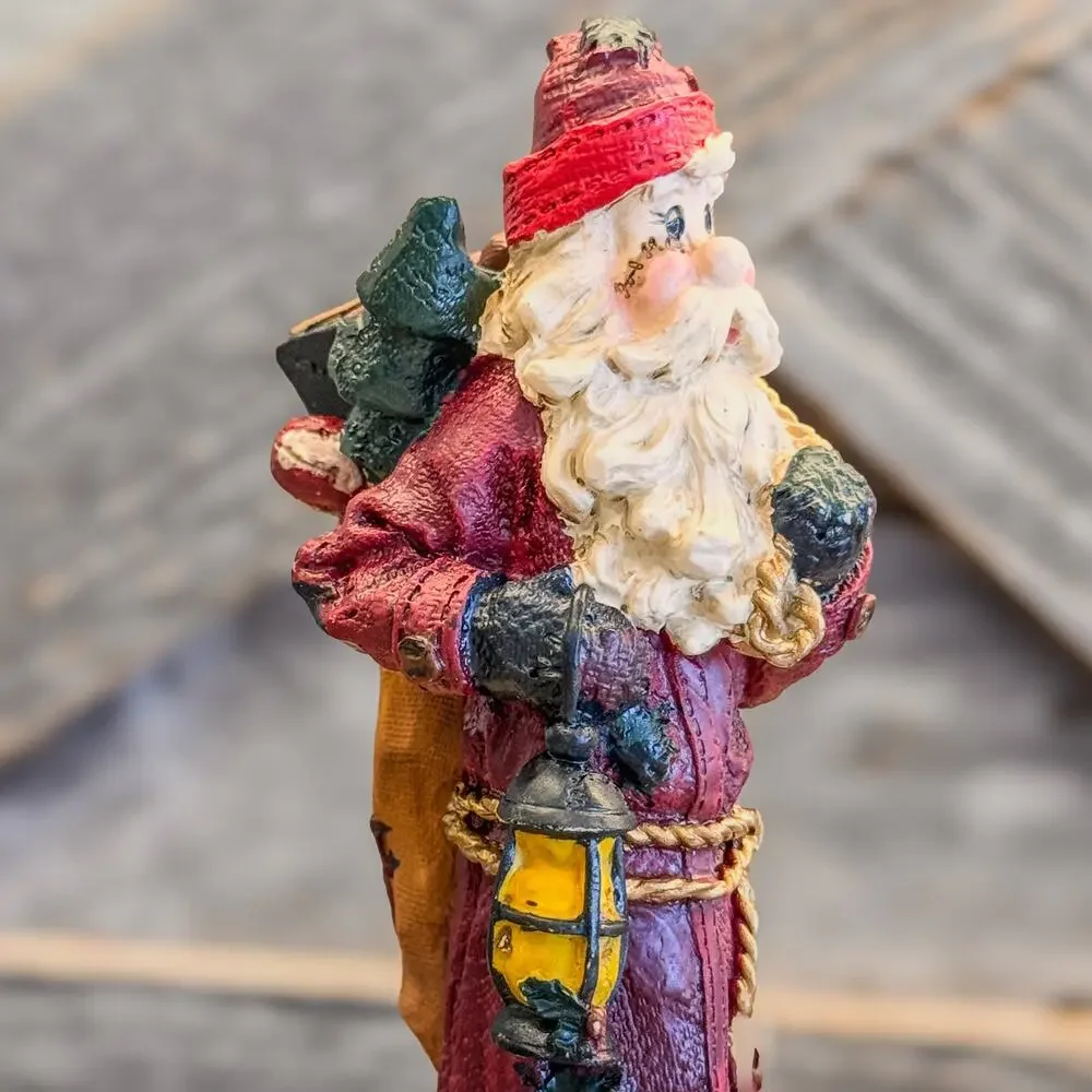 Roman Inc-Rustic Santa Christmas Collectible Hand Painted Decor-Original Box-6